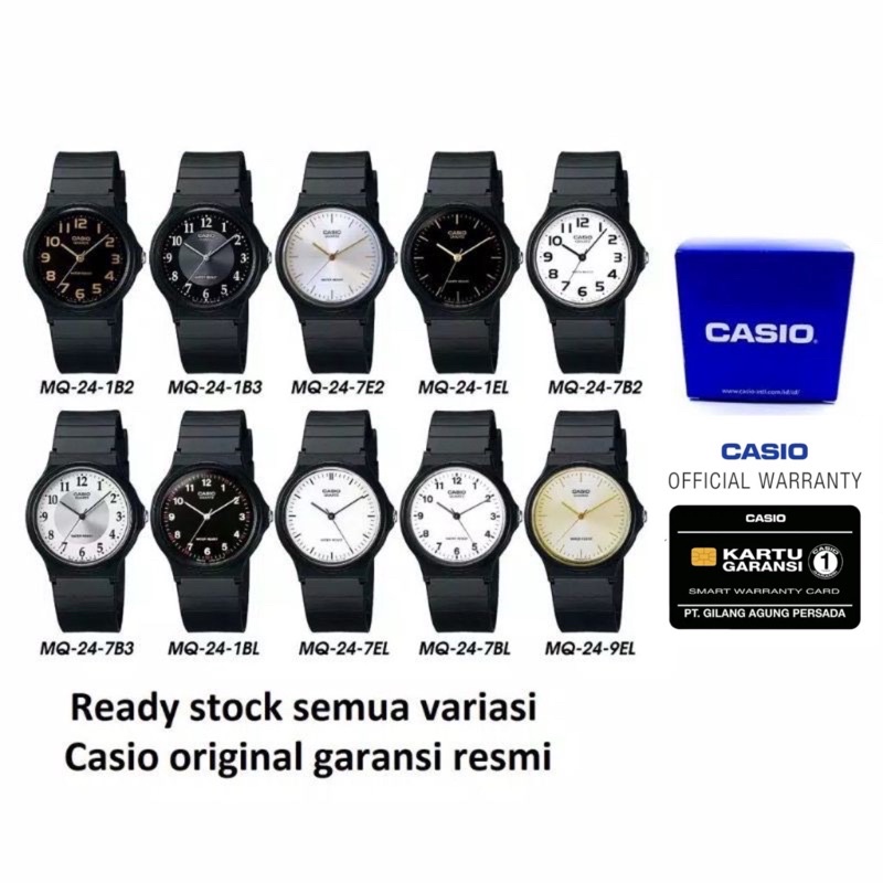 Ready Stok!! Casio Original MQ-24 / MQ24-1B / MQ-24-1E 1B3 7B 7E  - Unisex - Analog - Karet