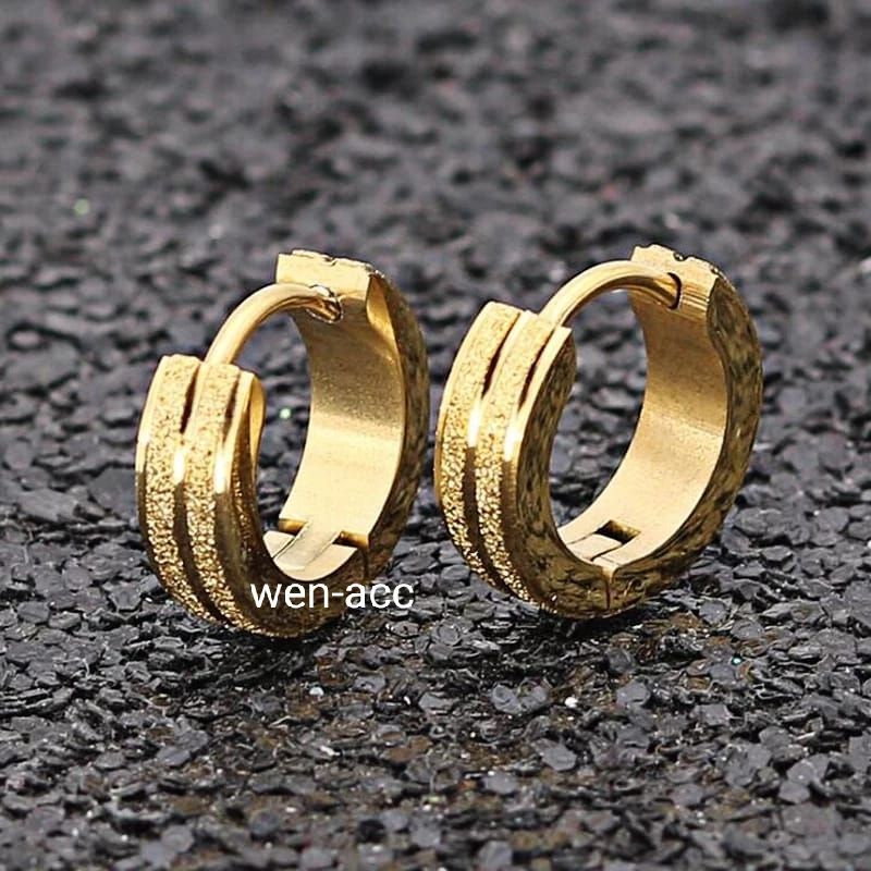 Anting Pasir 2Garis Pria dan Wanita