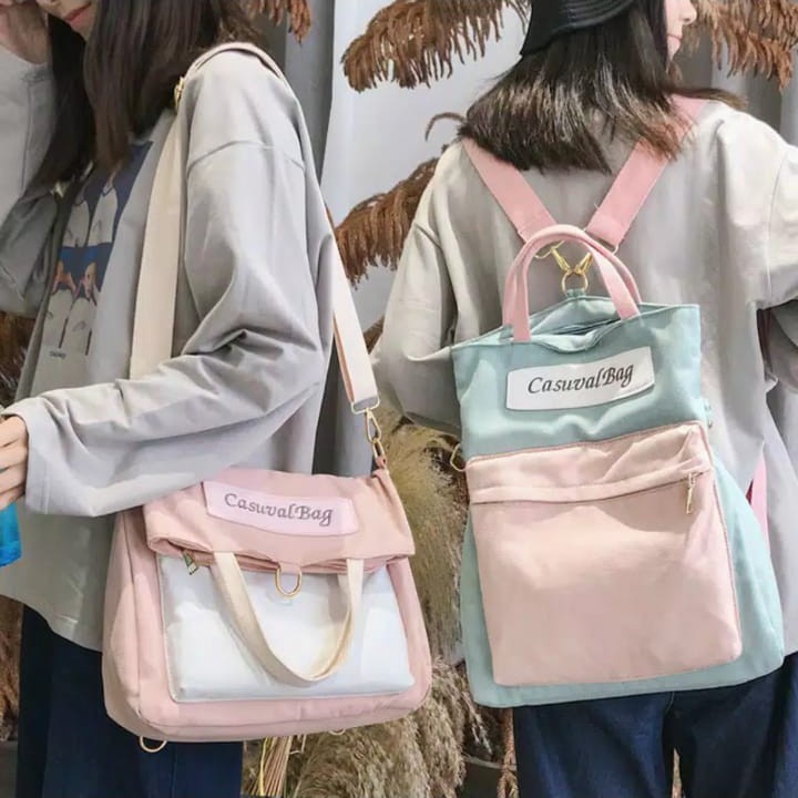 Twenty Bag - Tas Ransel Sekolah Anak Wanita Dan Pria Untuk Anak PAUD TK SD SMP Terbaru 2021 Kekinian Motif Carakter CASUVAL BAG Duck Korean Sytle Multifungsi Bahan Canvas