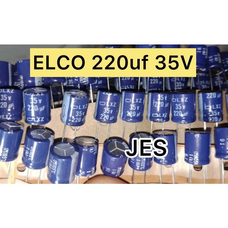 Kapasitor Elco 220uf 35v SHL original kualitas Bagus (Rencengan)