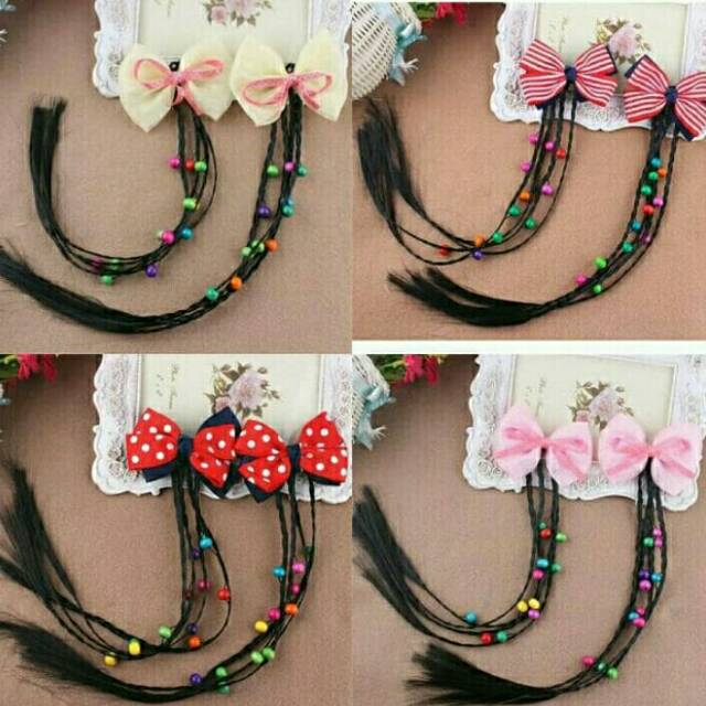 Jepit Pita Rambut Wig Kepang Panjang Besar Aksesoris Rambut Anak Perempuan