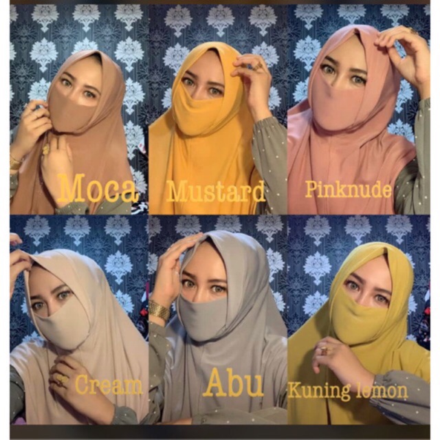 TWINS | Khimar NADIA Masker/Cadar/Niqab Jersey Super