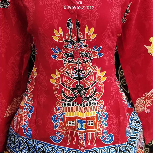 Baju Batik Kalteng Perempuan Lengan Panjang Shopee Indonesia