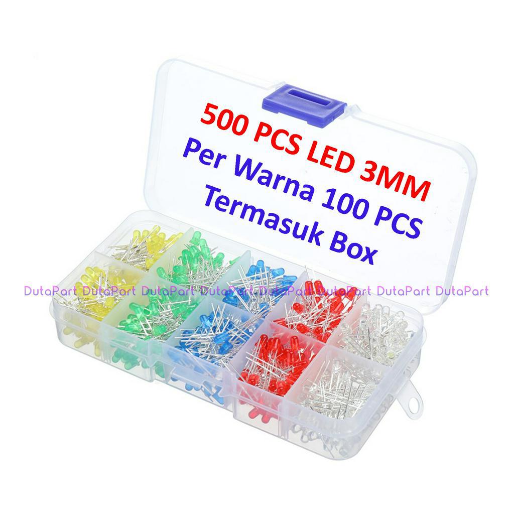 500 PCS LED 3mm 5 WARNA TERMASUK BOX F3 LED Dioda KUALITAS BAGUS