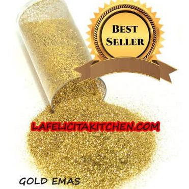 

Big Sale 100G GOLD SHINE GLITTER SPRINKLES SANDING SUGAR GULA EMAS KUE METALLIC Diskon