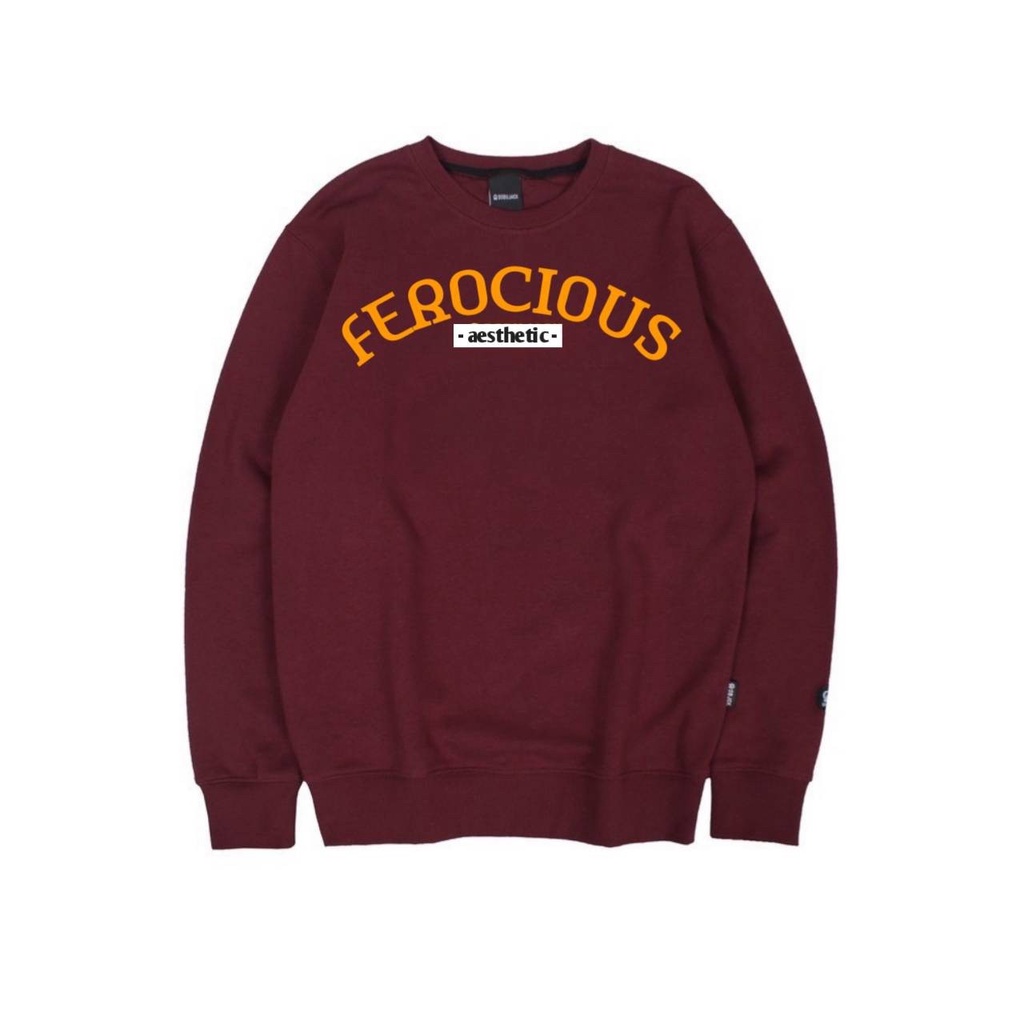 Ferocious Sweater Little Logo New Maroon Crewneck Authentic Frcs