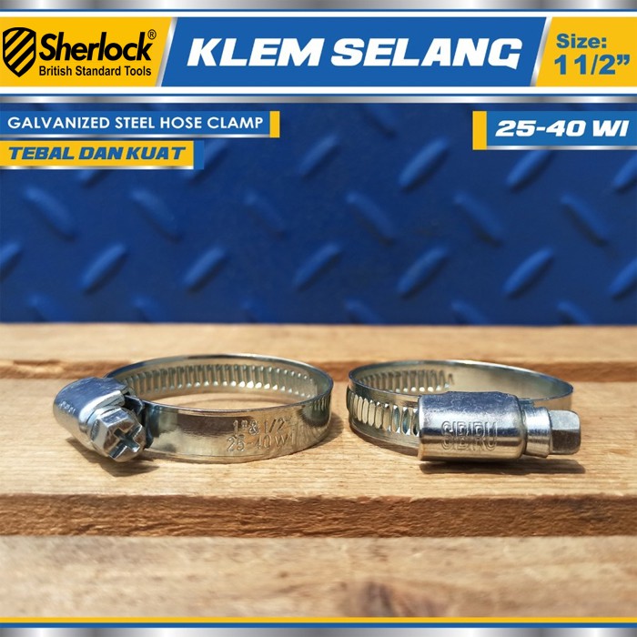 Klem Selang / Hose Clamp Gas Sherlock 1.5&quot; (1 kotak isi 2 pcs)