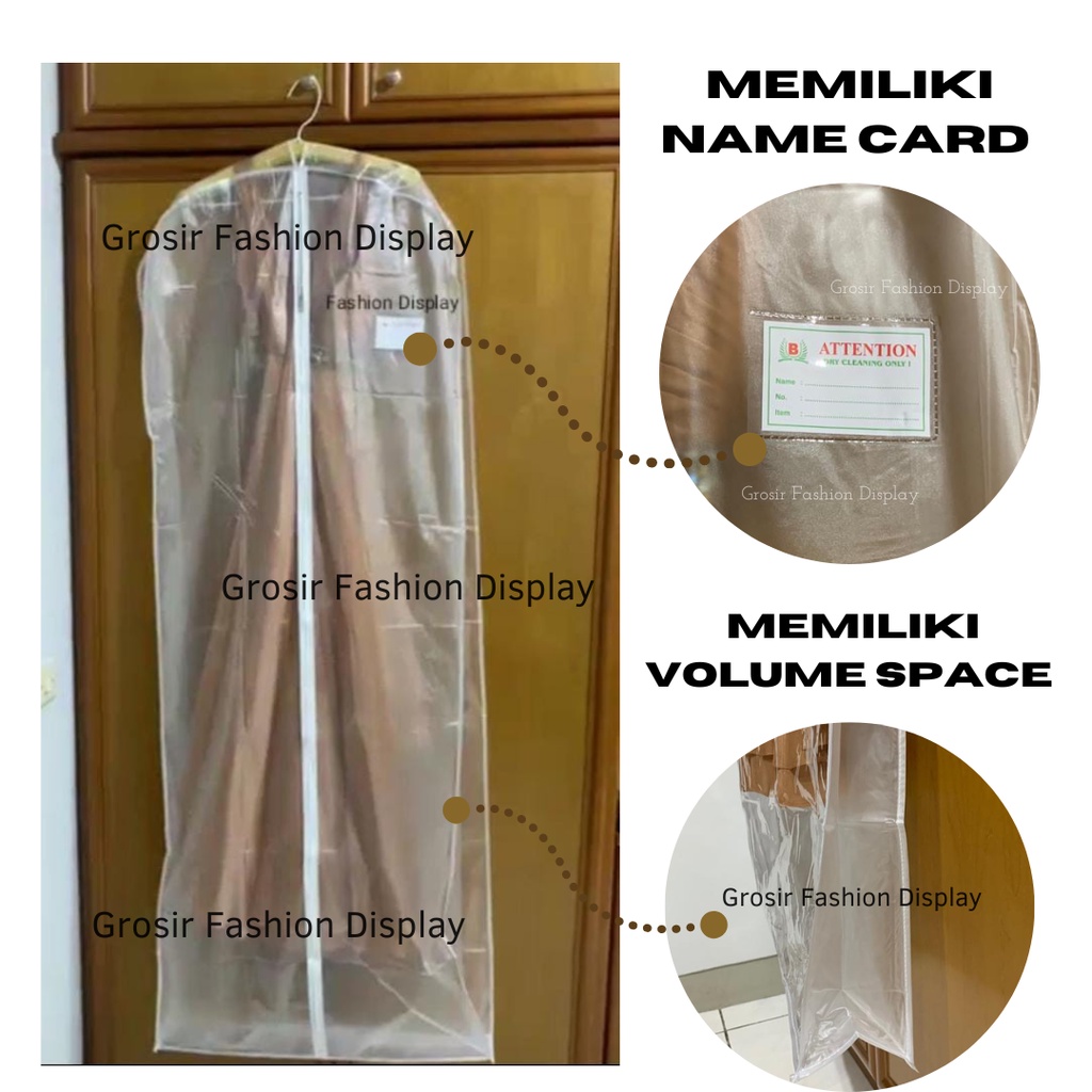 Cover Baju Transparan/Cover Baju pelindung Baju/Plastik Pelindung Pakaian/Cover Gaun Pengantin Cover Kebaya(BH)