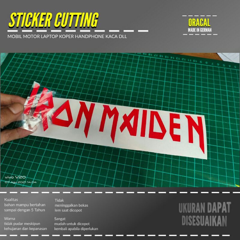 STIKER IRONMAIDEN CUTTING BAHAN ORACAL CUSTOM