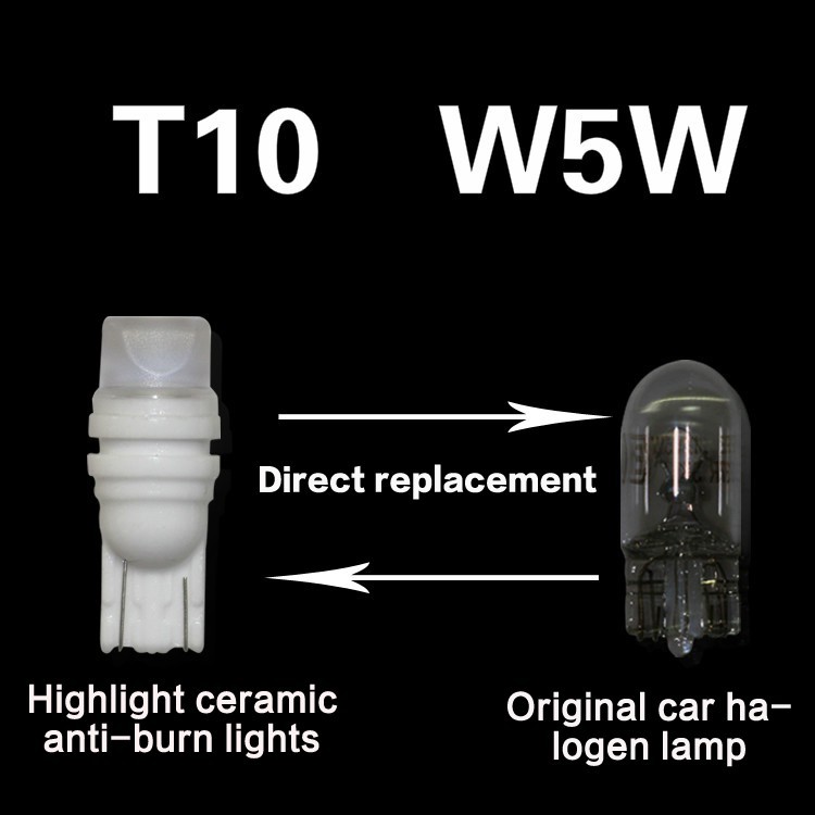 1pcs ceramics T10 W5W Position light License plate light Indoor light the width light