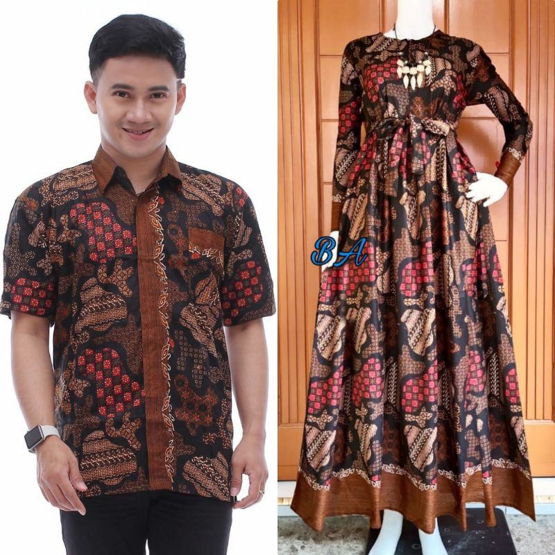 Batik Couple Jumbo_Maora Sania Ruffle Batik Couple Ori Ndoro Jowi DNT Garansi Termurah-Cp pulau jumbo