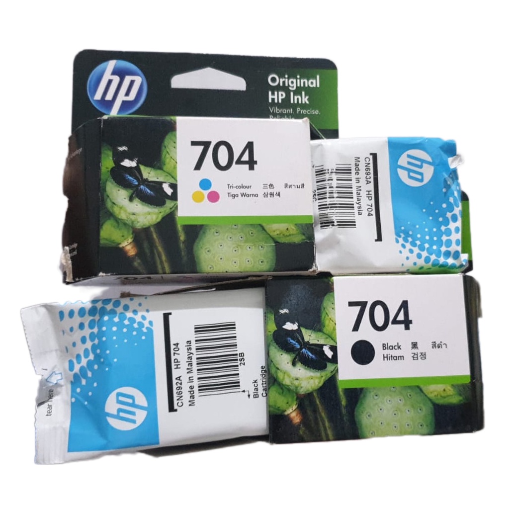 Tinta HP 704 Ink Cartridge HP704 KOSONGAN Hitam Black Color Colour Warna