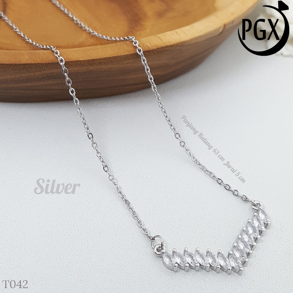 PGX Kalung Fuji Titanium Anti Karat Aksesoris Wanita T051