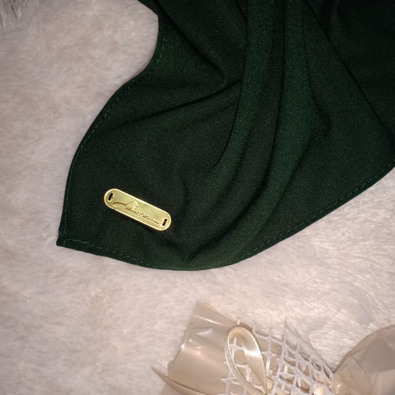 AKHWAT COLLECTIONS | PASHMINA DIAMOND CREPE ITALIANO 200X70 CM | FREE GIFT | JUMBO | PASHMINA VIRAL-Zamrud