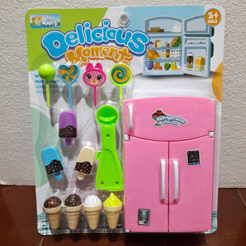 MAINAN ANAK TERBARU KULKAS SET + BUAH ATAU ESKRIM