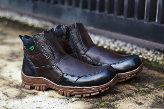 ENOZ X ROMANO - Sepatu Boot Safety Tracking Touring Motor Boots Safety Ujung Besi Kulit Sapi Asli Kuat Trendy Macho