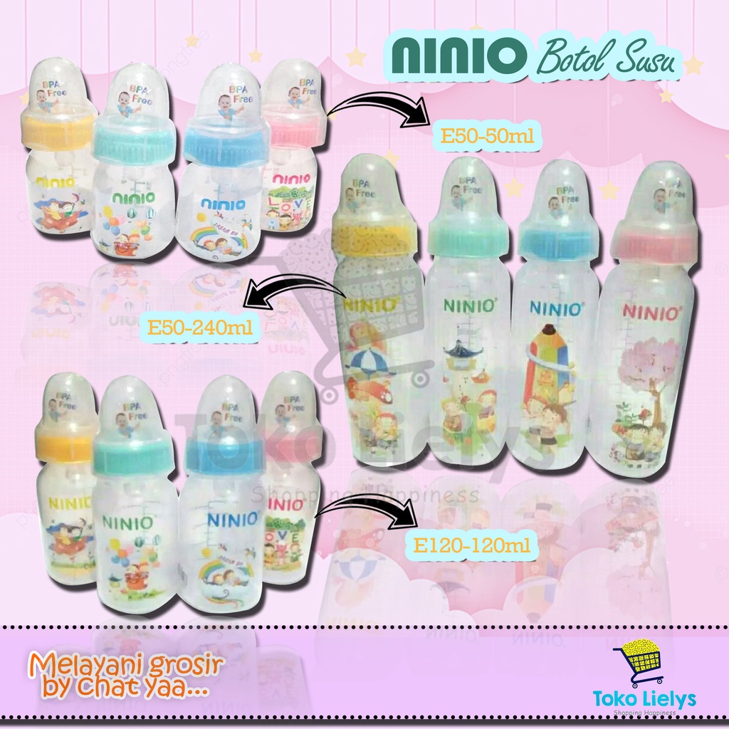 NINIO Botol susu Ninio 50ml,120 ml, 240 ml