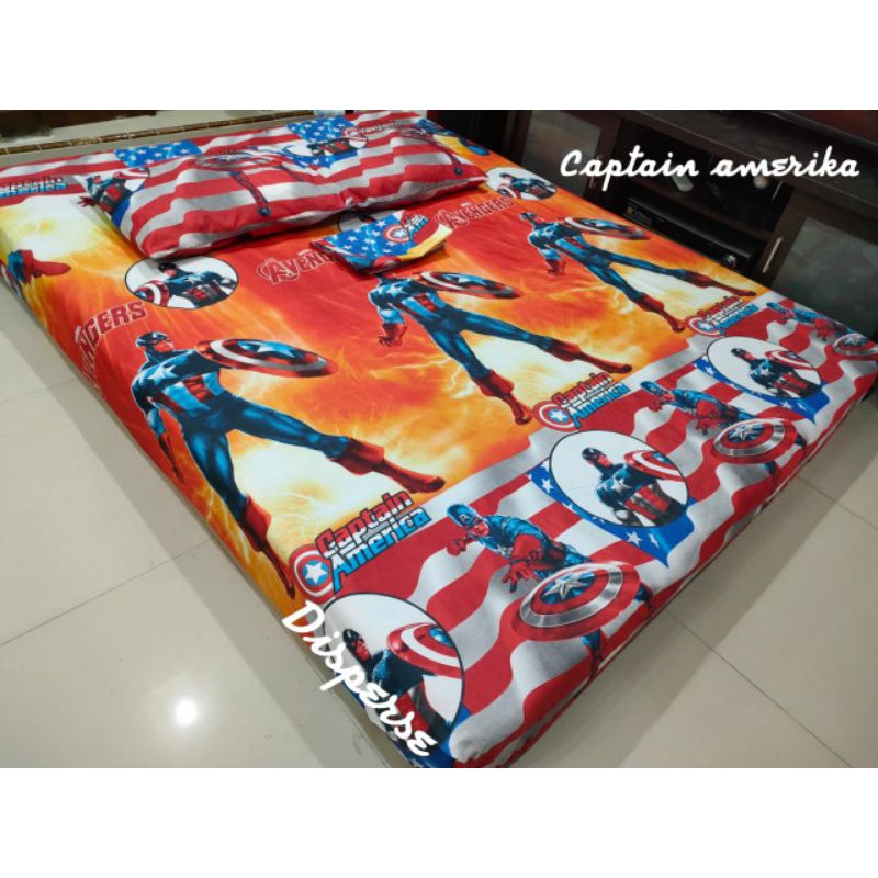 Sprei home made klaten captain america no 1,2&3 murah berkualitas/sprei  180x200 160x200