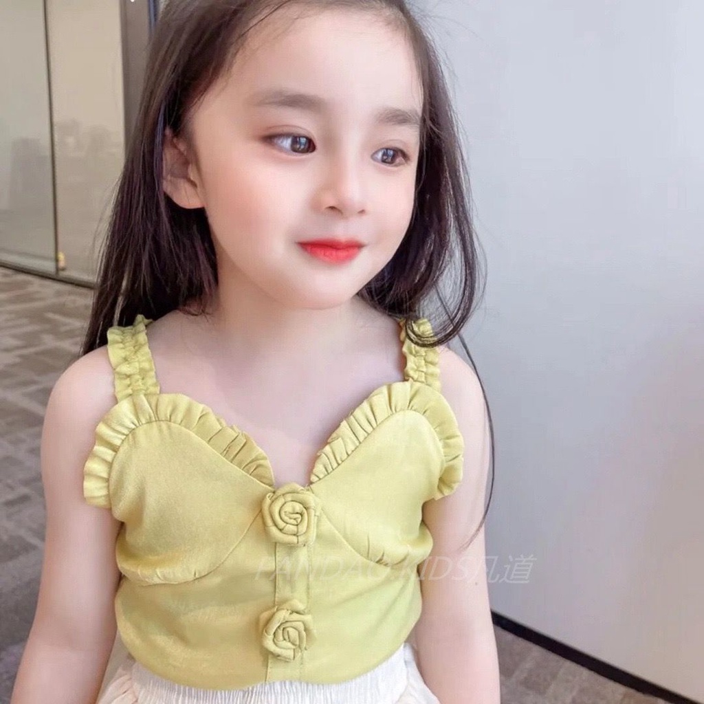 Setelan Anak Perempuan Import Model  Singlet GreenTea