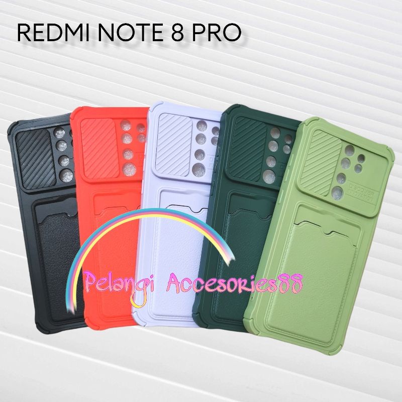 CASE REDMI NOTE 8 PRO SOFTCASE SLEDING WARNA WARNI SLOT CARD