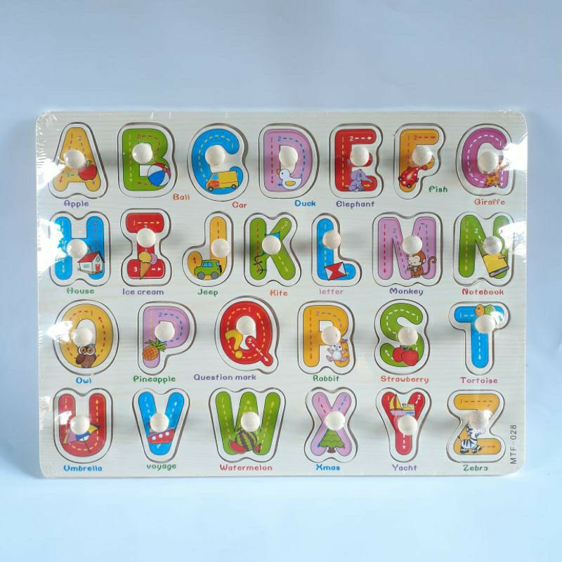 Puzzle kayu - Puzzle Huruf - Puzzle Knob