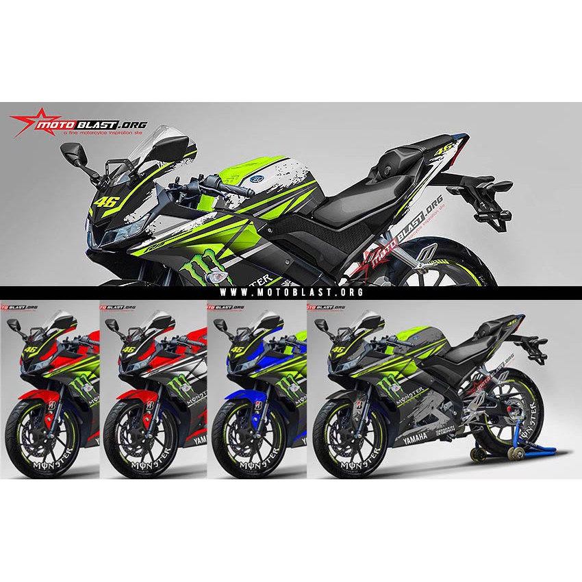 Decal Stiker R15 V3 Monster Energy Fullbody Plus Stiker Velg