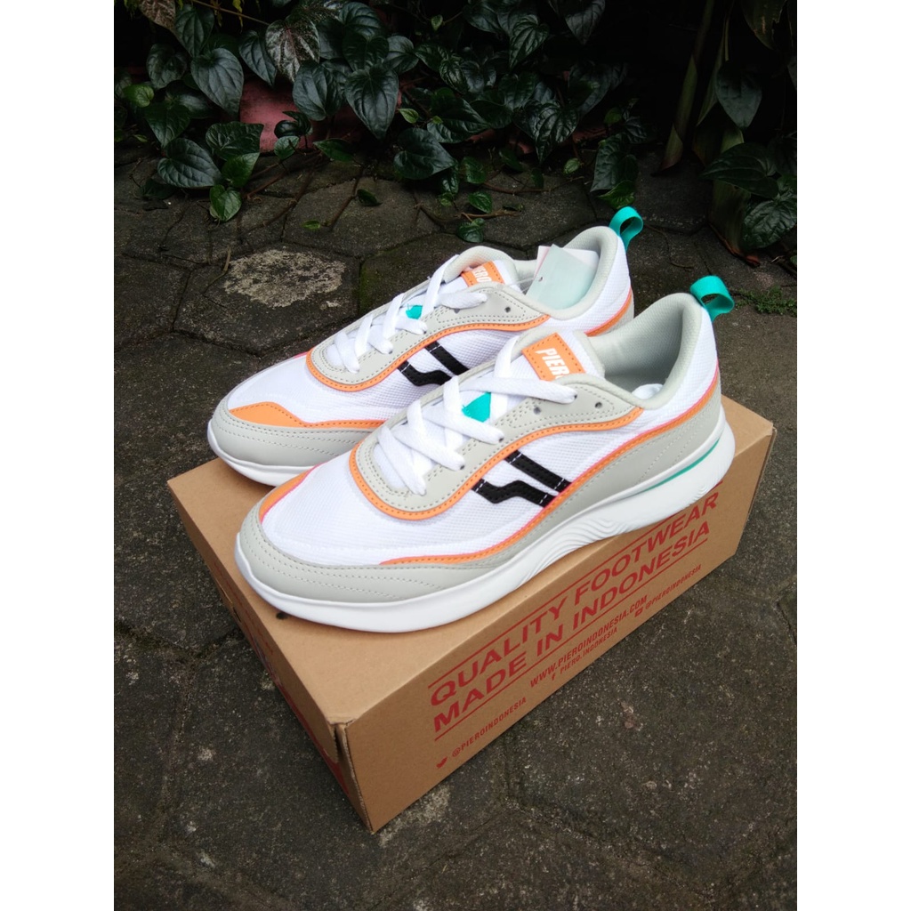 Sepatu Piero Arc Wave Street White Grey Peach