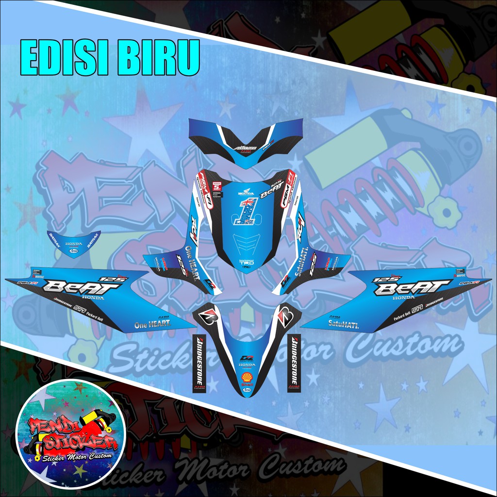 DECAL STICKER HONDA BEAT KARBU EDISI BIRU