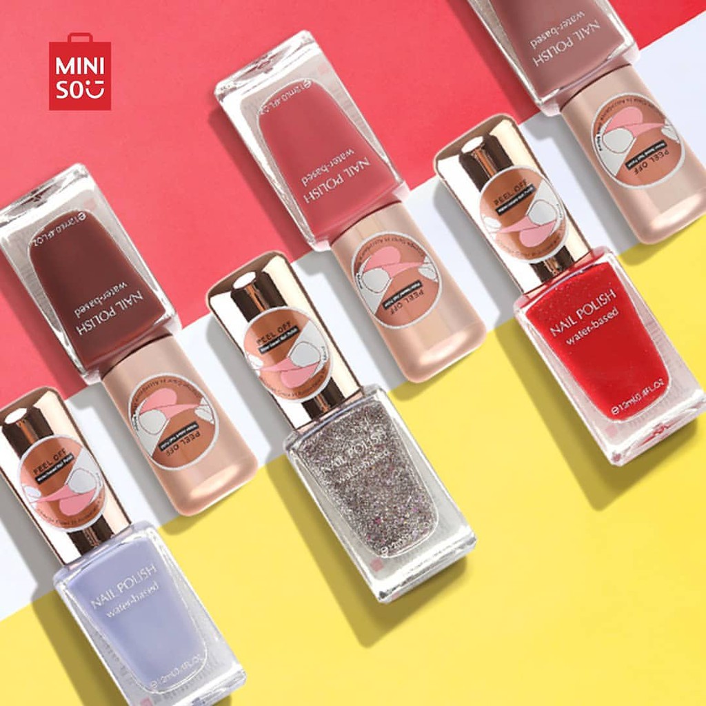 MINISO Kutek Cat Kuku Kutex Nail Polish Peel Off Water-Based Bisa Di Kupas Paint Bening Kuteks