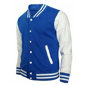 Jaket Baseball Varsity Biru Benhur - Putih