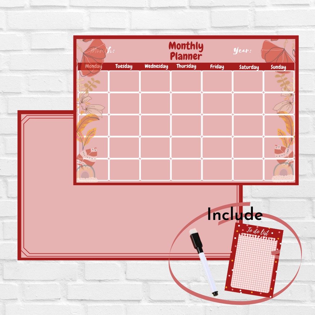

wall planner / board planner / Papan agenda bulanan Theboardplan (Pinkrose)