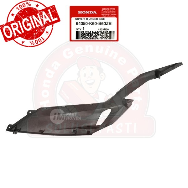 Original  Cover Dek Lantai Bawah Kanan Vario 125 L 64350-K60-B60ZB 64350K60B60ZB Jaminan 100% Asli H