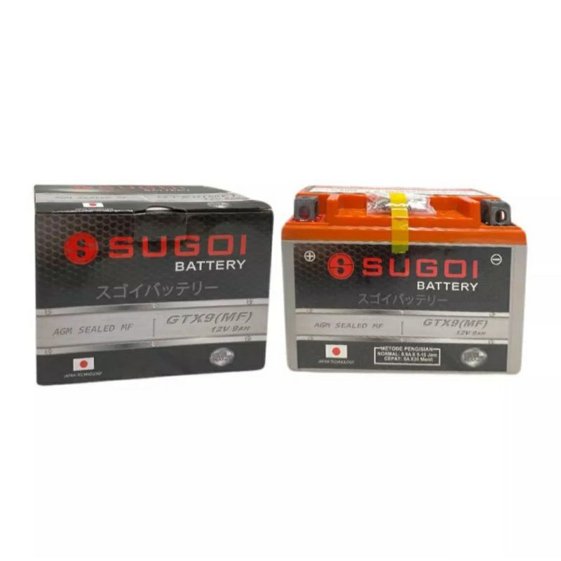 SUGOI AKI MOTOR GEL 12V 9AH GTX9-MF NINJA 250CC 4TAK CBR 250