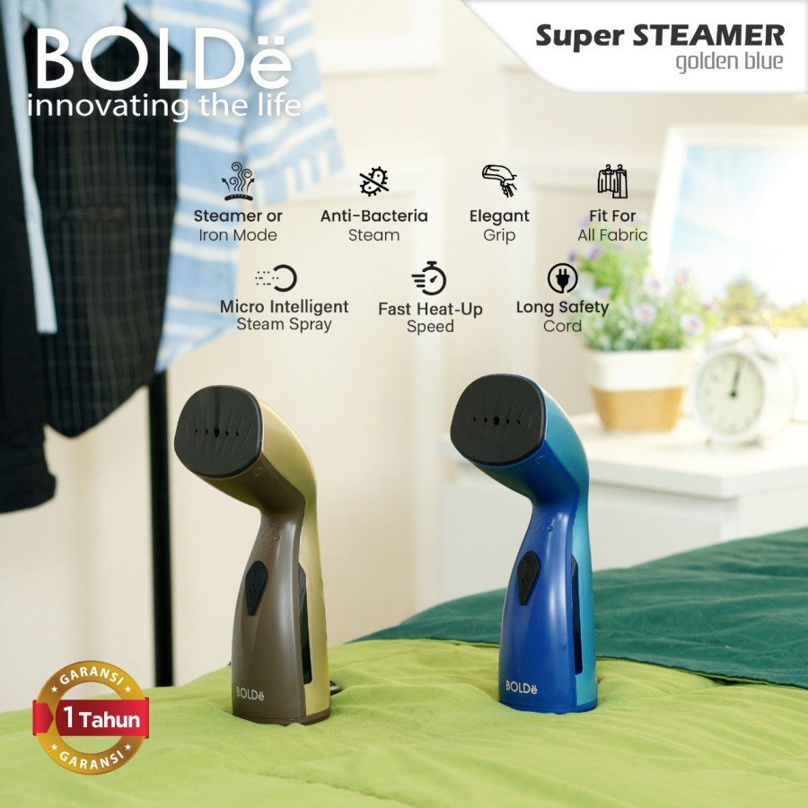 BOLDe Super Steamer Golden Blue Setrika Uap