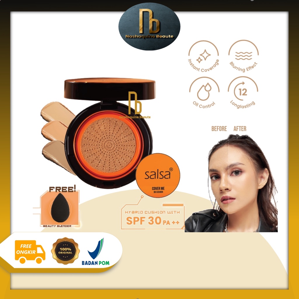 SALSA Cover Me BB Cushion | SPF 30 | Foundation | Make Up | Semi Matte | Coverage | BPOM