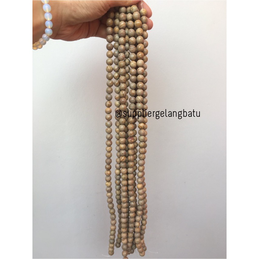 bahan yellow jasper kuning 10mm kaokah natural renceng asli batu alam aksesoris fashion pria wanita