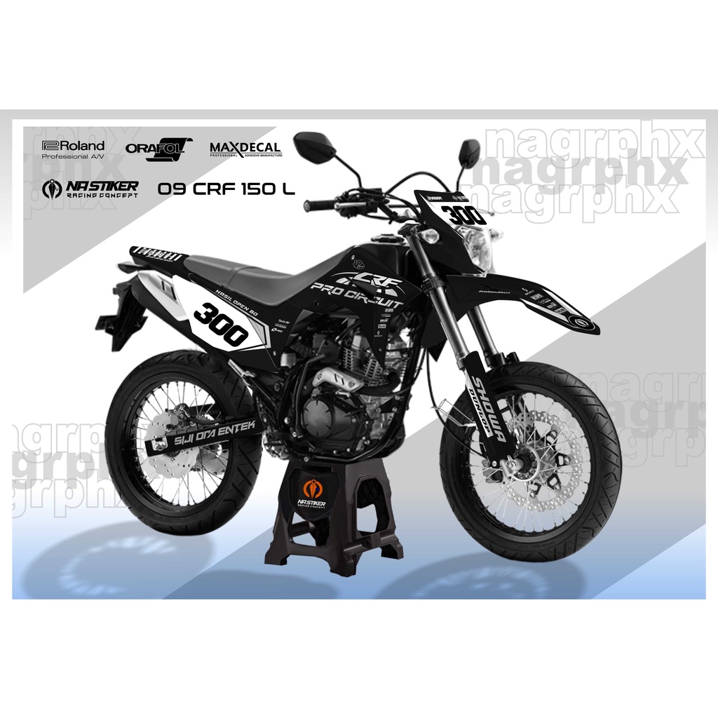 DECAL CRF FULBODY HITAM PUTIH CRF-10