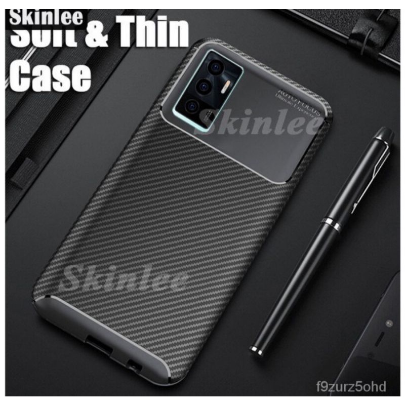Original Case Vivo V23E V 23e 2021 Softcase Carbon Autofocus Casing Cover Silicon Ori