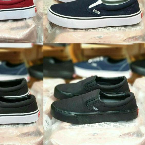 ➮ Sepatu vans slip on tanpa tali sneakers wanita pria ✾