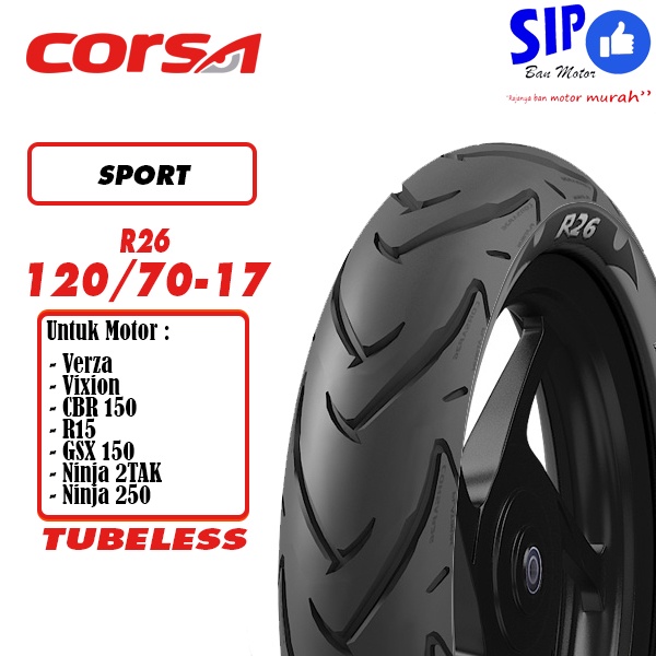 Ban motor sport Corsa R26 120 70 17 Platinum tubeless
