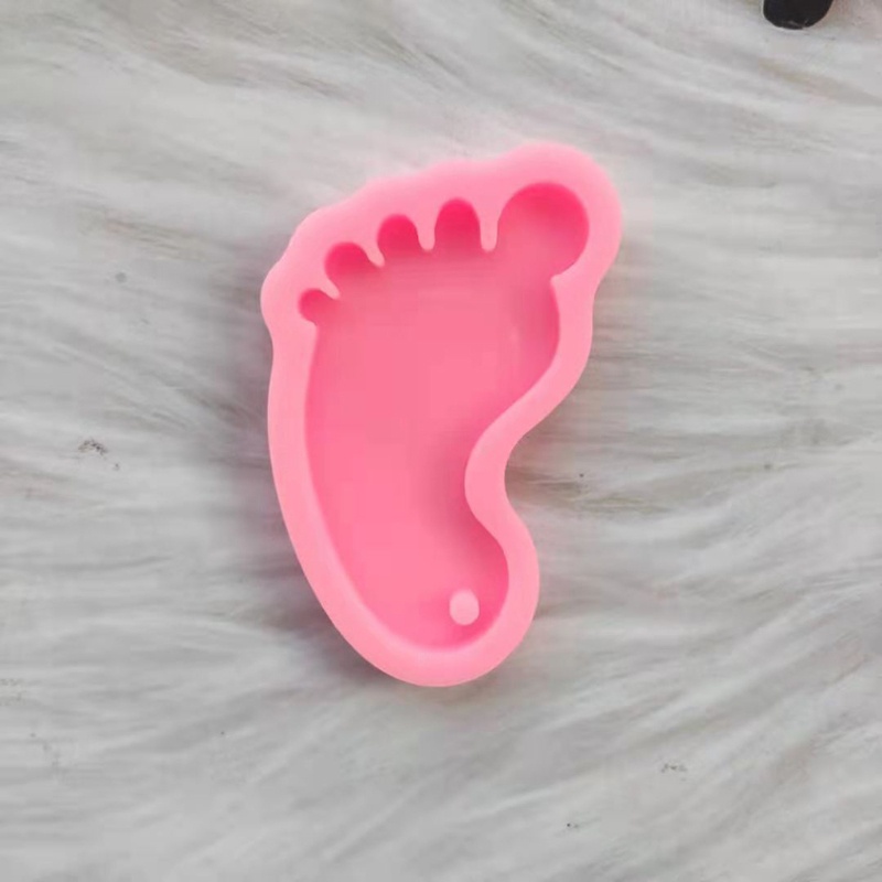 SIY  Baby Footprint Keychain Mold  DIY Footmark Keychain Silicone Resin Casting Molds