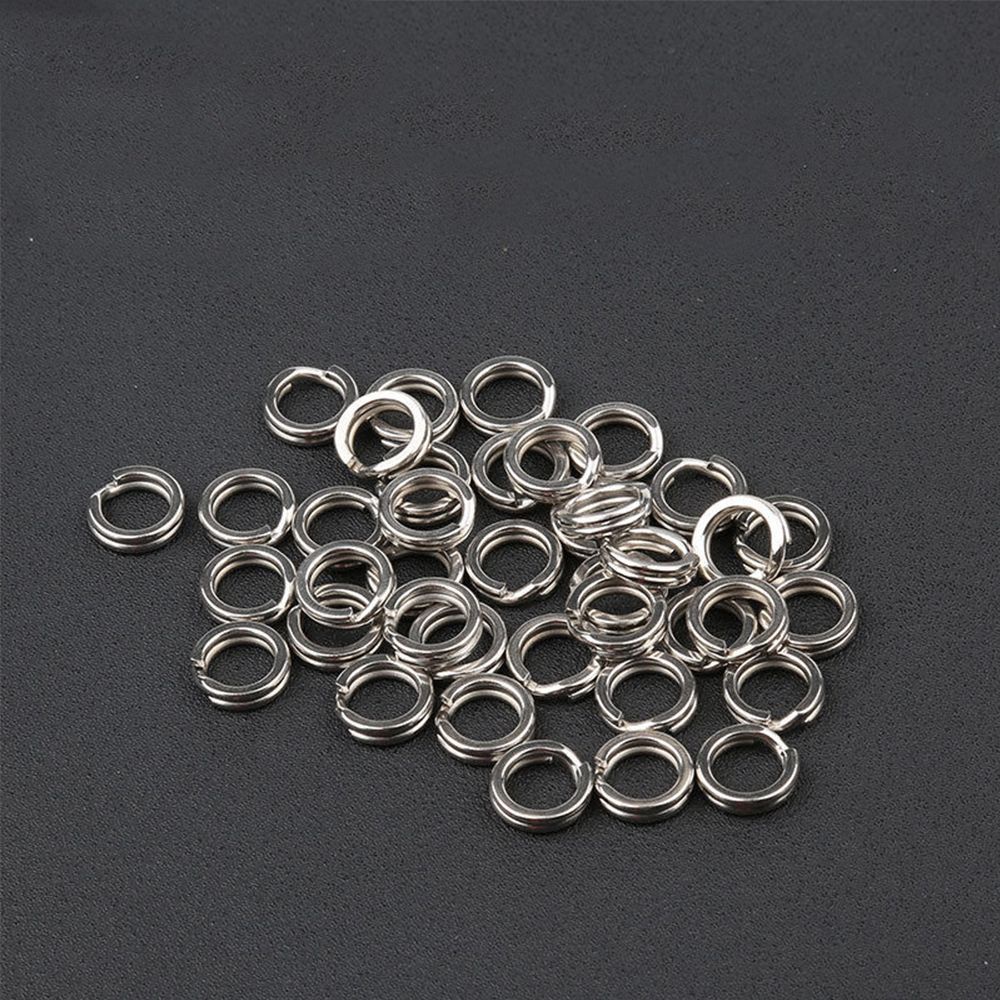 TOP 100PCS Lot Fish Connector Hot Stainless Steel Fishing Split Rings Portable Durable Line Tackle High Quality Swivel Snap