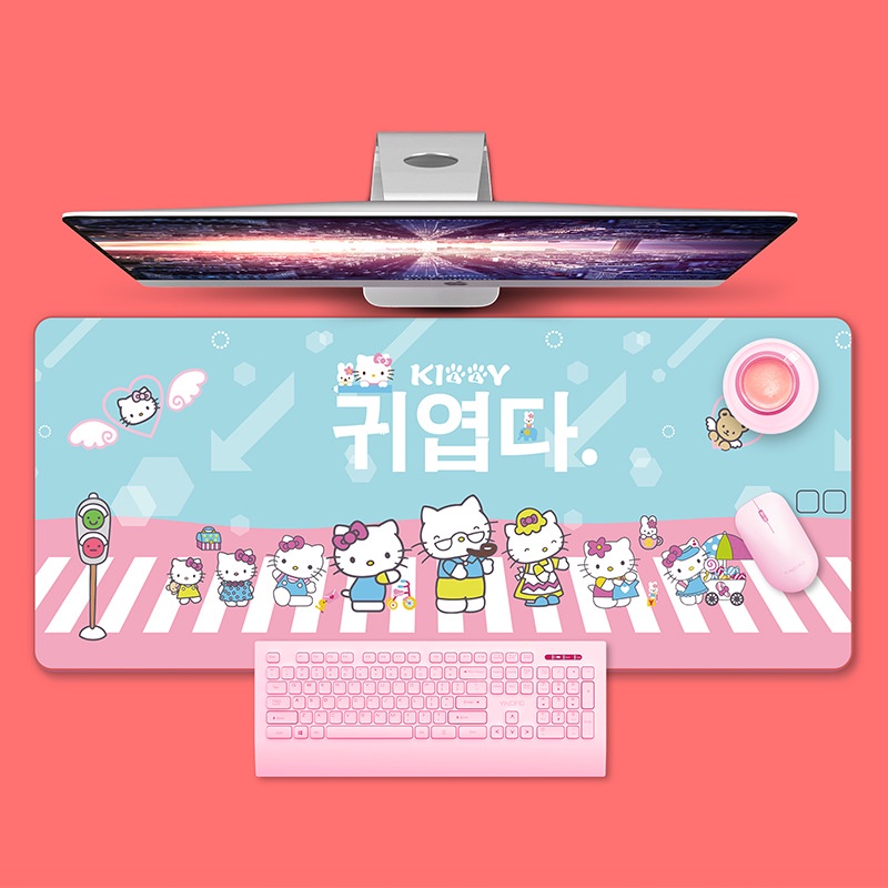 Imice Mouse Pad Ukuran 80x30cm Motif Kartun Bahan Karet Anti Slip Untuk Aksesoris Komputer