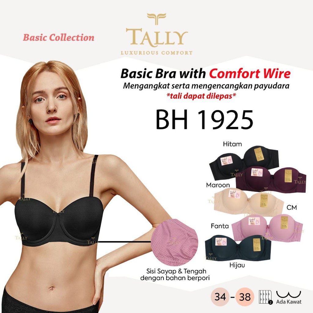 TALLY BRA BH 1925 I CUP B | ADA KAWAT I BUSA TIPIS I BH 1/2 CUP