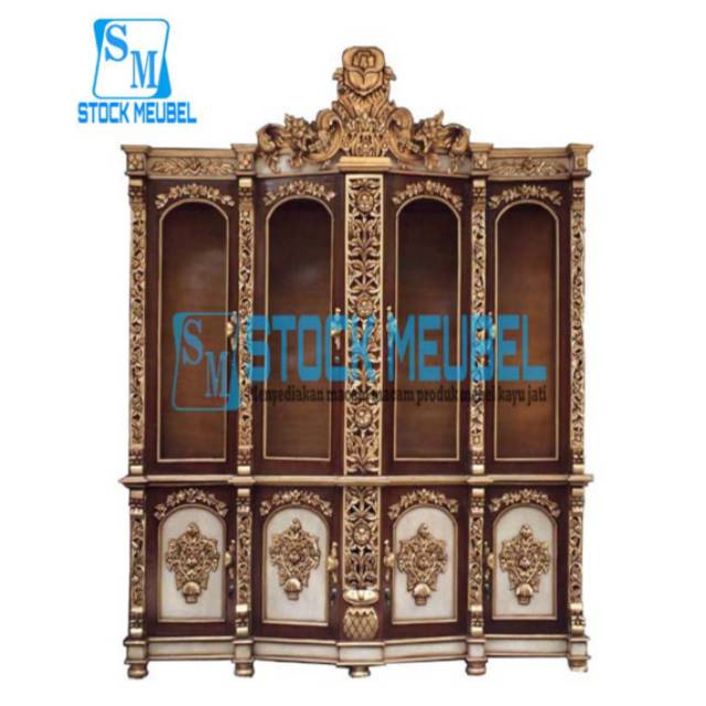 LEMARI HIAS SHIMA | Kabinet Pajangan Ruang Tamu Kaca Kayu Jati Jepara Harga  Murah