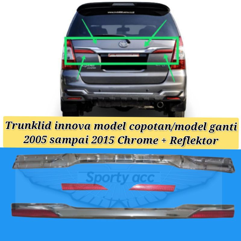 Trunk lid  innova chrome model ganti 2005 - 2015