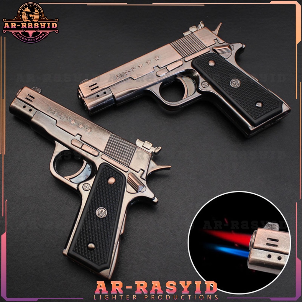 BISA COD Korek Api 2 Api Bara dan Las Gas FN Model Pistol 3577