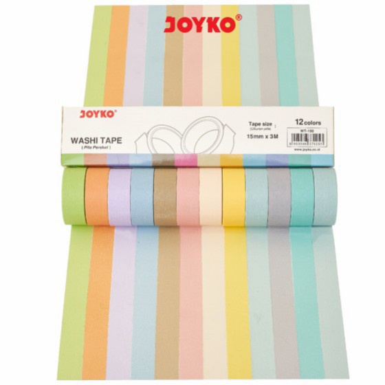 

Washi Tape Pita Perekat Selotip Kertas Warna Joyko WT-100 15 mm x 3 M