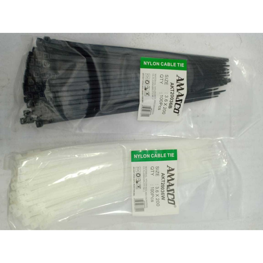 Amasco Kabel ties 20cm - Hitam