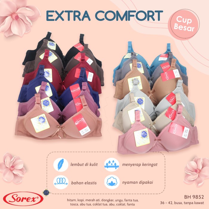 Bra Tanpa Kawat Cup Sedang Sorex Extra Comfort 9852